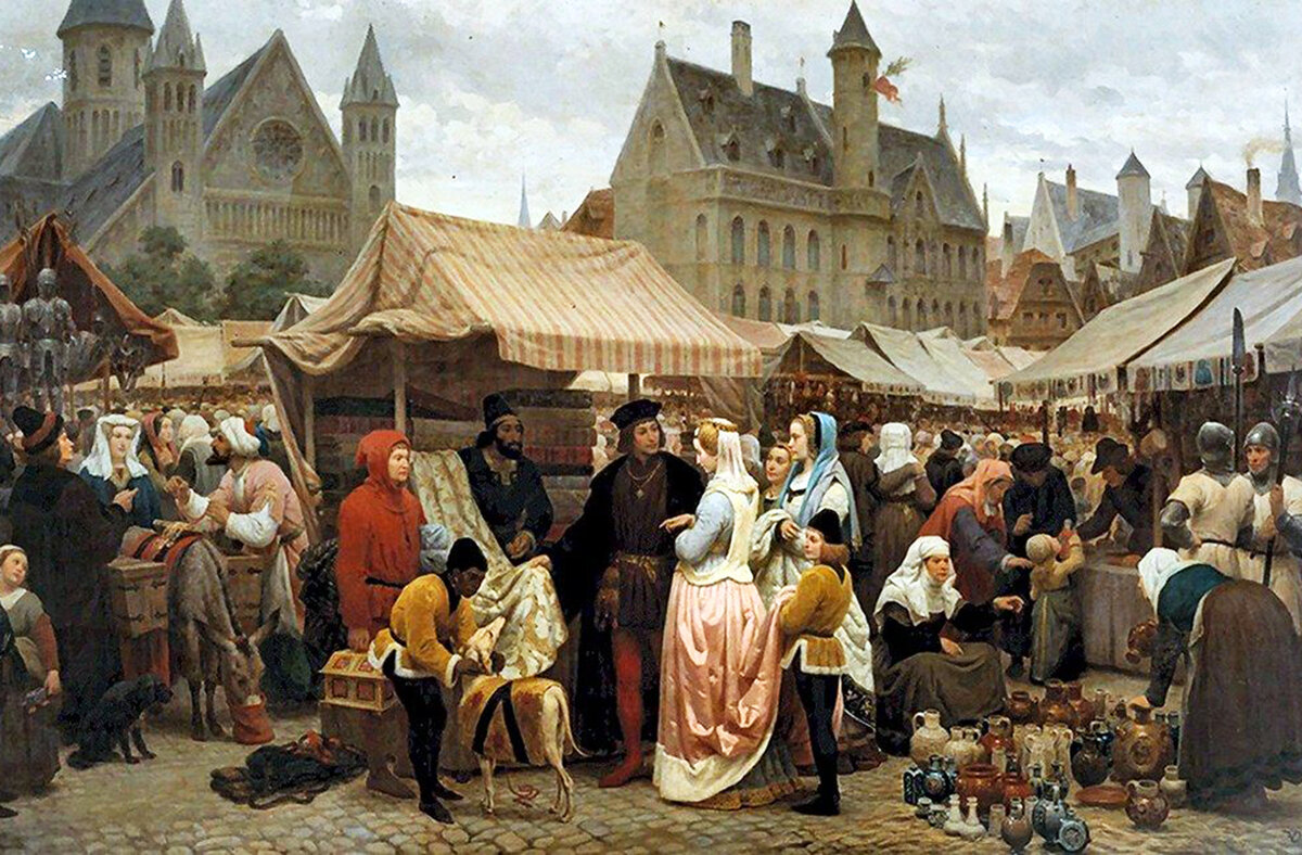 Феликс де Винь - Ярмарка в Генте в Средние века, 1862