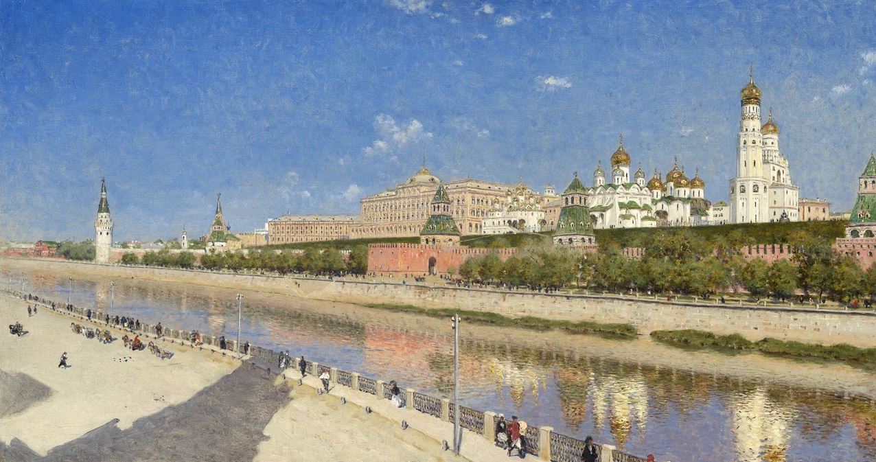 Верещагин В. В. (1842–1904). Вид Московского Кремля с Софийской набережной.
1880-е. Верещагин В. В. (1842–1904). Вид Московского Кремля с Софийской набережной.
1880-е.