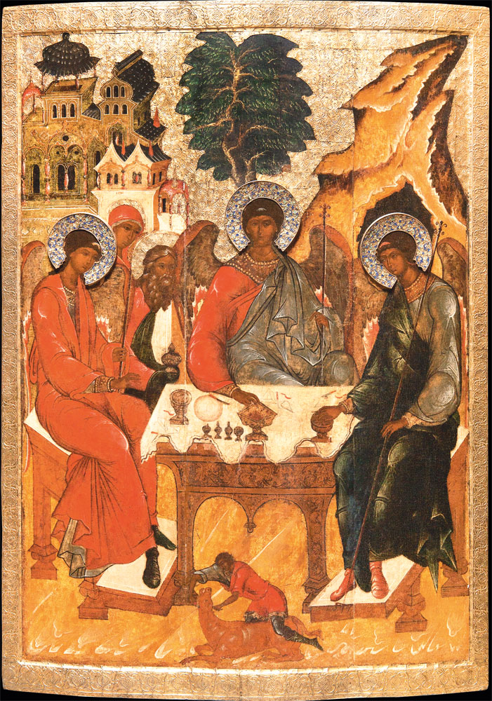 Святая Троица (гостеприимство Авраама). Конец XVI - начало XVII века (до 1605 года). Москва