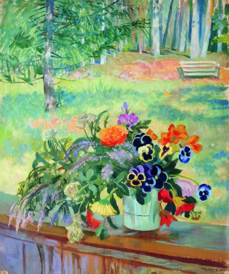Борис Кустодиев - Букет цветов, 1924