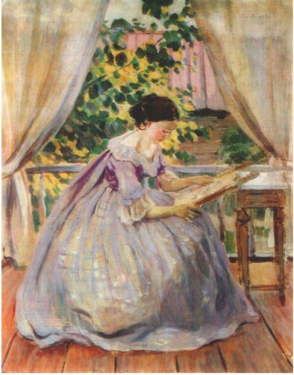 Виктор Борисов-Мусатов - За вышиванием, 1901