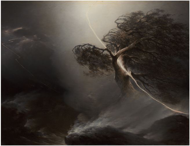 М.Н. Воробьев. Дуб, раздробленный молнией (Буря). 1842