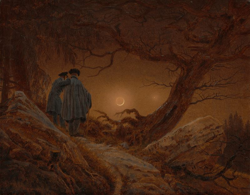 К.Д. Фридрих. Двое мужчин, созерцающих луну. 1819–1820