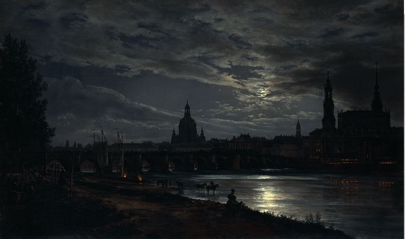 Ю.Х. Даль. Дрезден при свете полной луны. 1839
