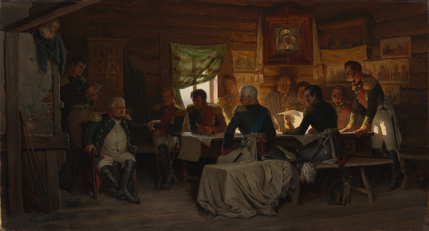 Алексей Кившенко - Военный совет в Филях, 1880